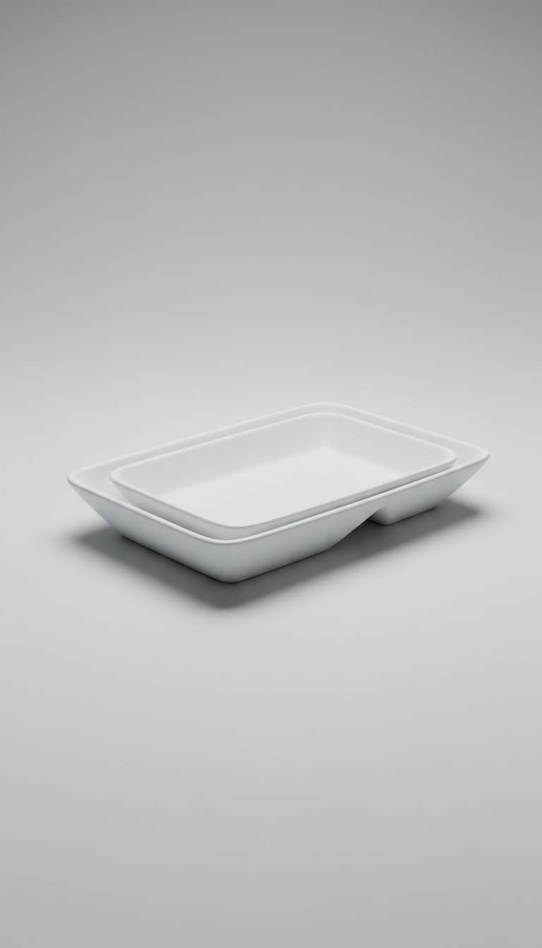 Assiette modulaire en céramique blanche pure