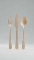 Set de couverts en métal brossé beige blé