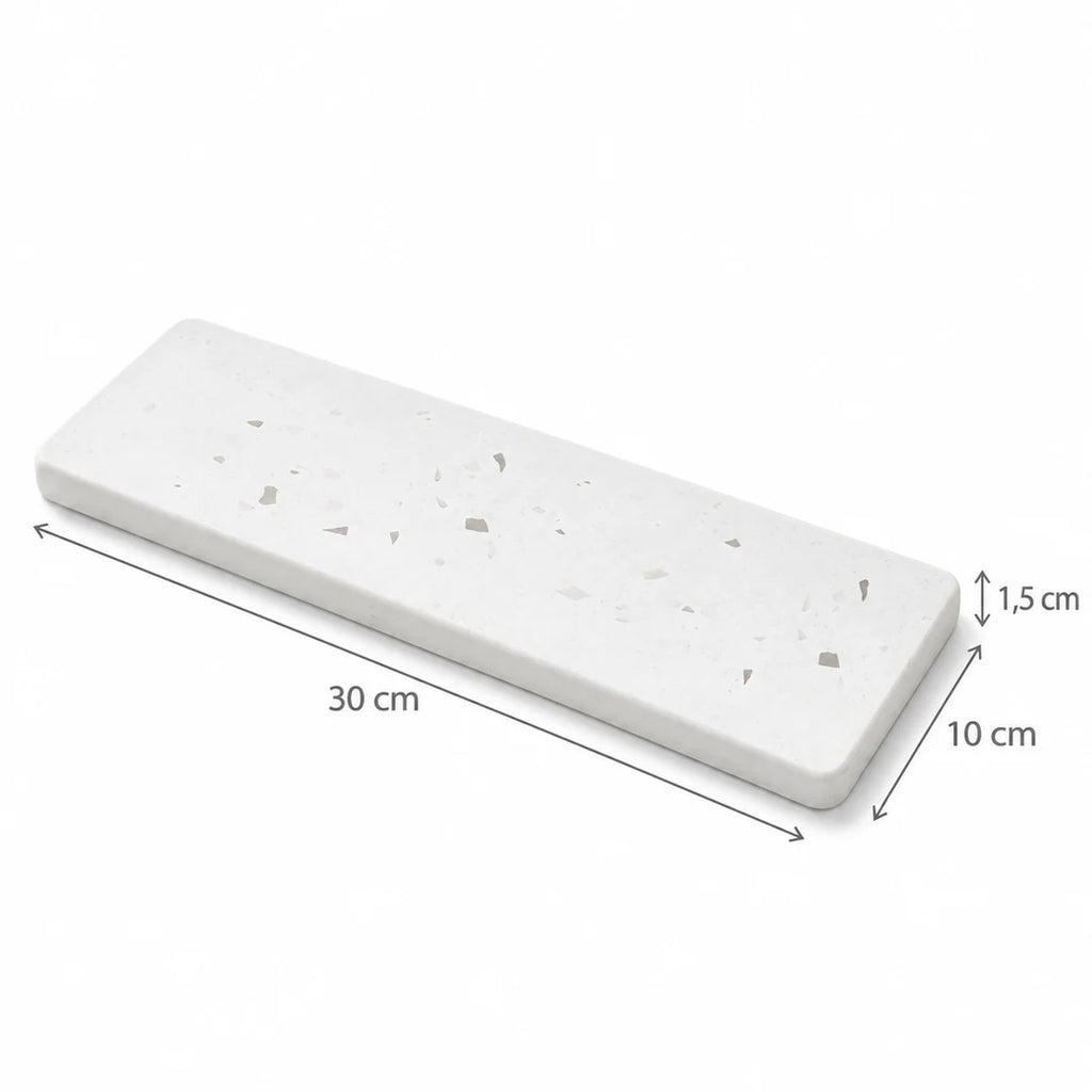 Plateau Terrazzo Fall de 30 cm de long, 10 cm de large et 1,5 cm d’épaisseur