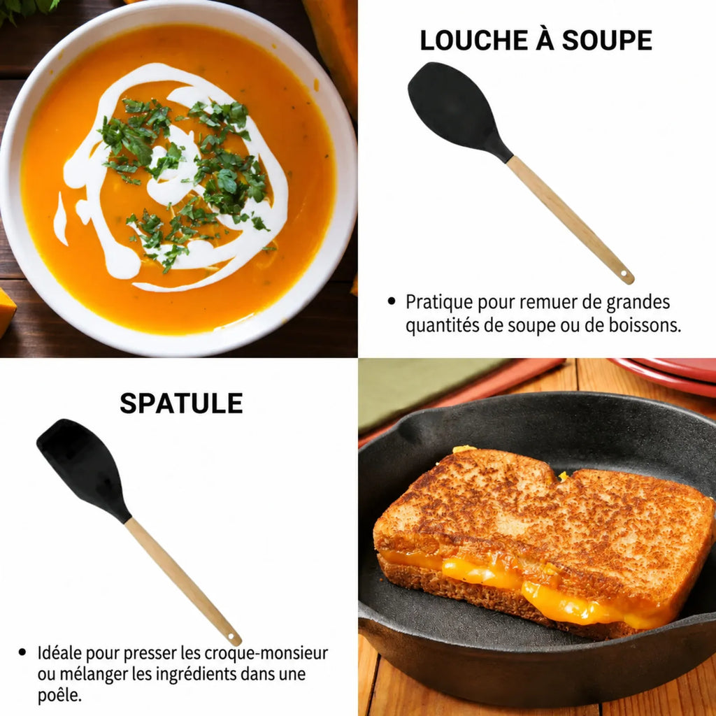 Louche à soupe et spatule du set d'ustensiles Eisenbach A0022