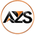 Logo rond AZS Art de la table en noir et cuivre