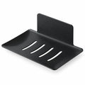Porte-savon en acier inoxydable noir mat, design moderne et épuré pour salle de bain