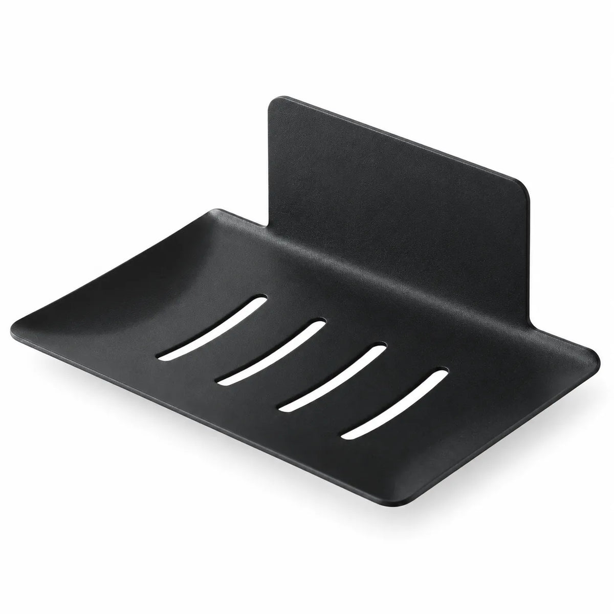 Porte-savon en acier inoxydable noir mat, design moderne et épuré pour salle de bain